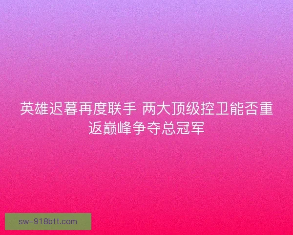 英雄迟暮再度联手 两大顶级控卫能否重返巅峰争夺总冠军